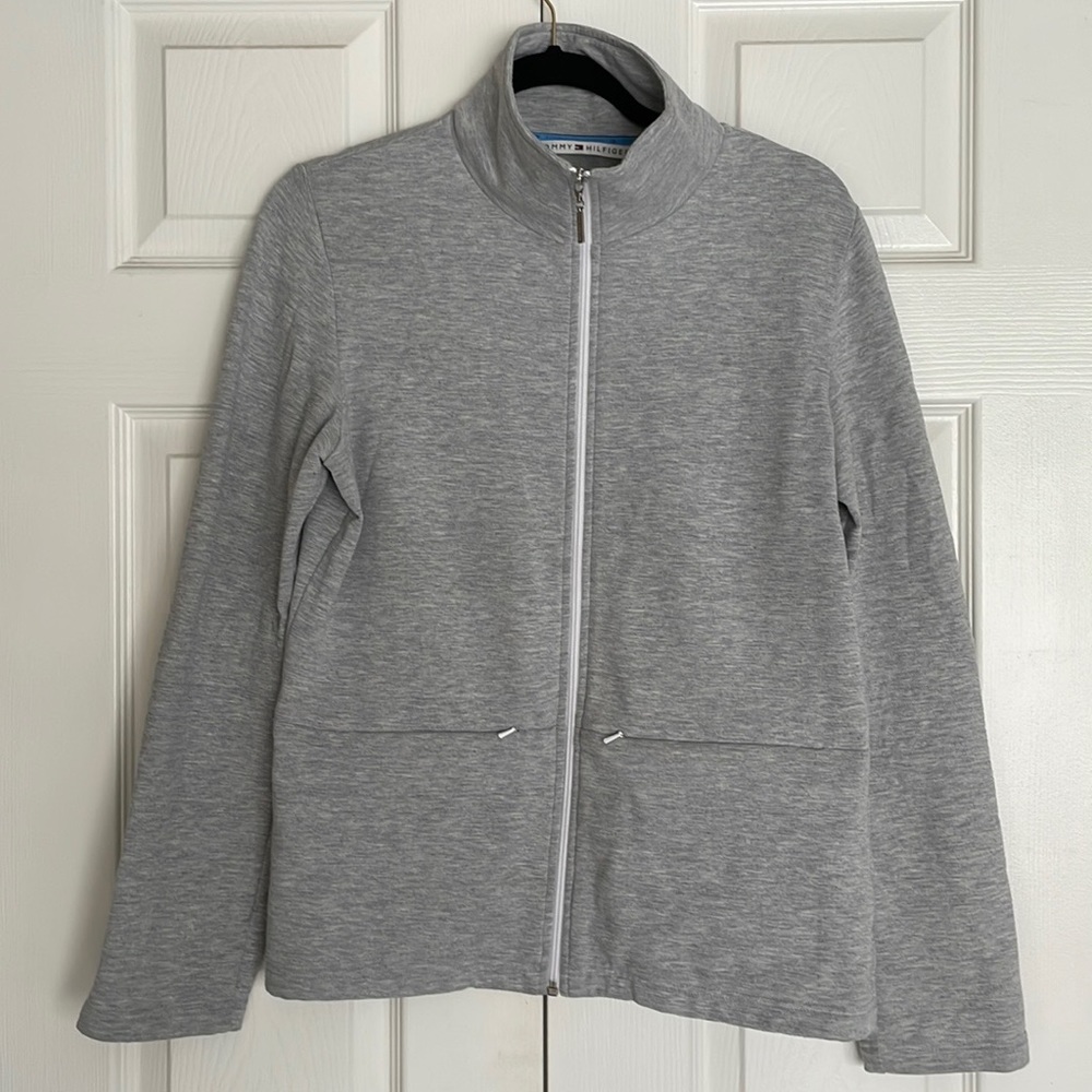 Tommy Hilfiger Stretch Gray Zip Up Jacket | Size M